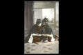 Uncirculated Postcard From Japan, Early 20th Century Hand Colored Postal Memorabilia, OkikuSan And AyameSan Reading, Late Meiji