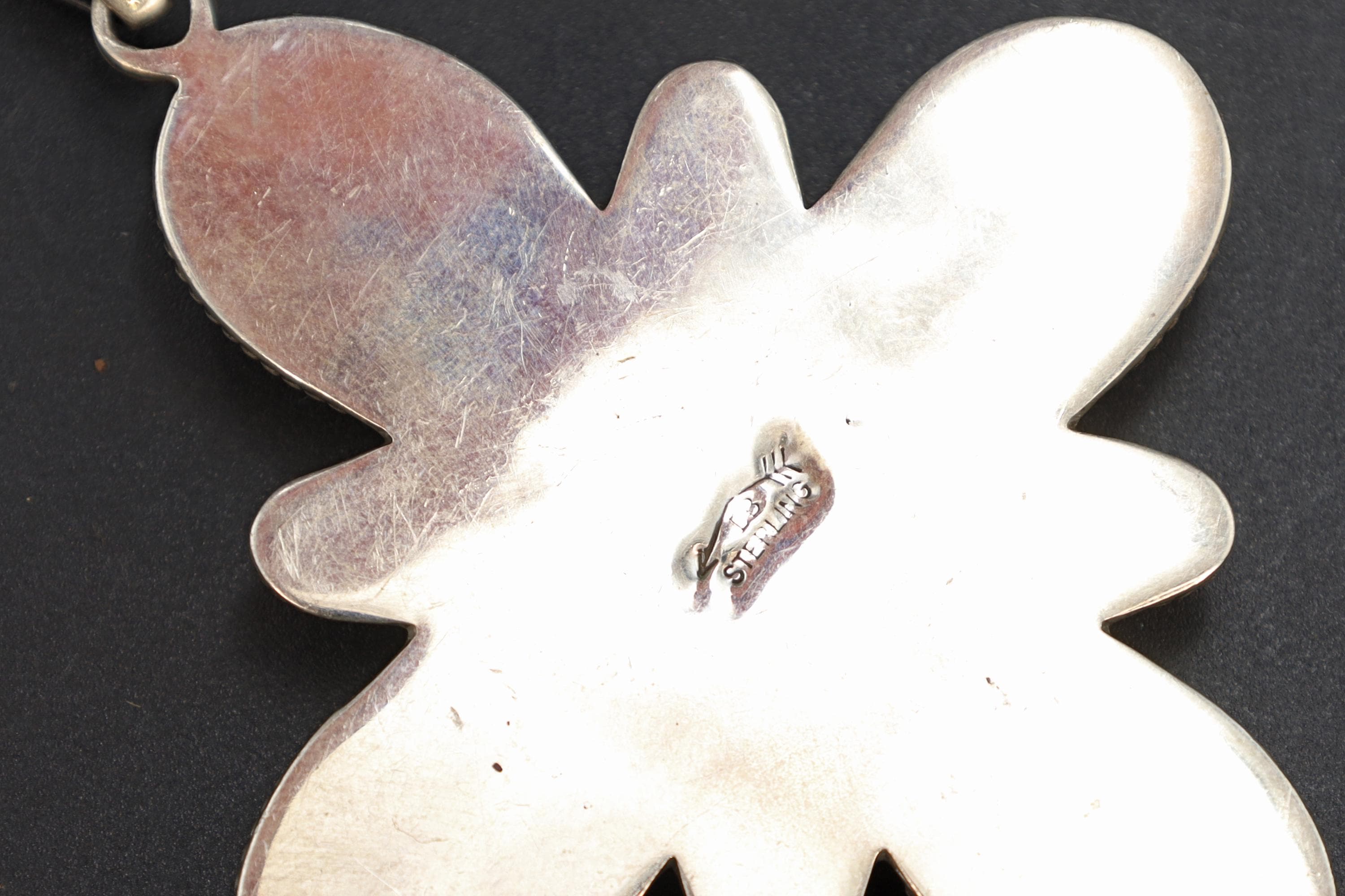 Native American Large Cross Pendant By DEAN BROWN, Signed Sterling Silver With Natural Blue Turquoise And Red Coral