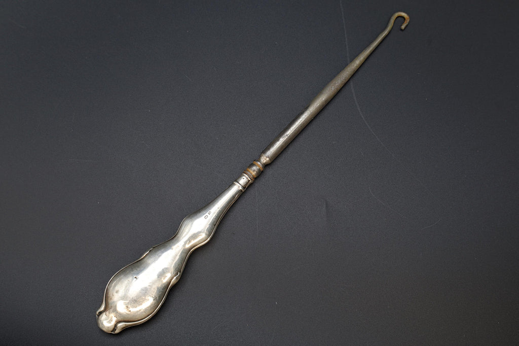 Antique Birmingham 1910 Button Hook Art Nouveau Sterling Silver, Edwardian England Dressing Tools, Fashion Accessories And Collectibles