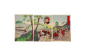 Ukiyoe Art, Original 1894 Japanese Meiji Era Senso-e Military Woodblock Triptych Composition, Asian Oriental Art, Militaria Collectibles