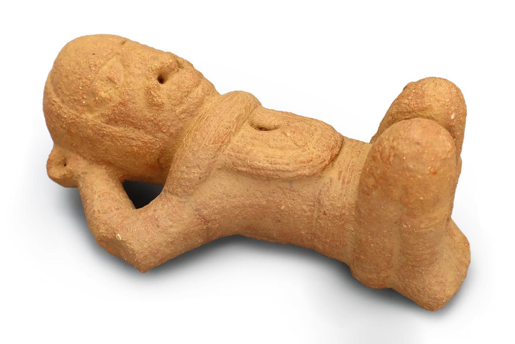 Ancient Africa NOK Civilization Terracotta Burial Kneeling Male Figure Dated As 200 BCE To 200 AD, West Africa Antiquities Sculpture And Art