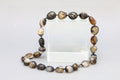 Turkish Banded Agate Beaded Necklace, Simple Starnd Of Free Form Beads, Knotted Necklace, Heavy Natural Stones, Fashion Accessories Jewelry