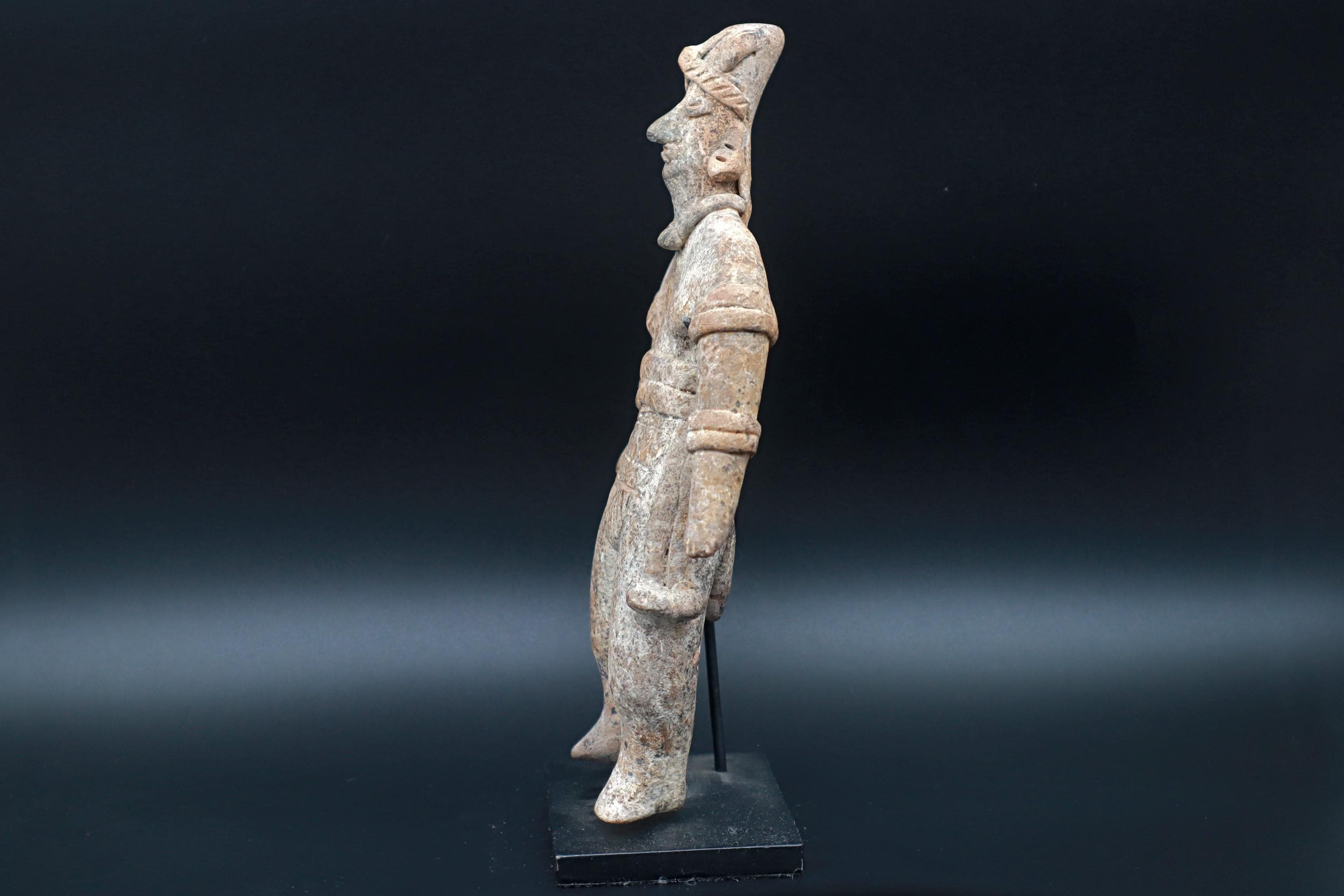 Ancient Pre Columbian Colima Pottery Standing Female Figure, Full Body Idol Dated As Between 100BC To 250AD, Western Mexico, Mesoamerica Art
