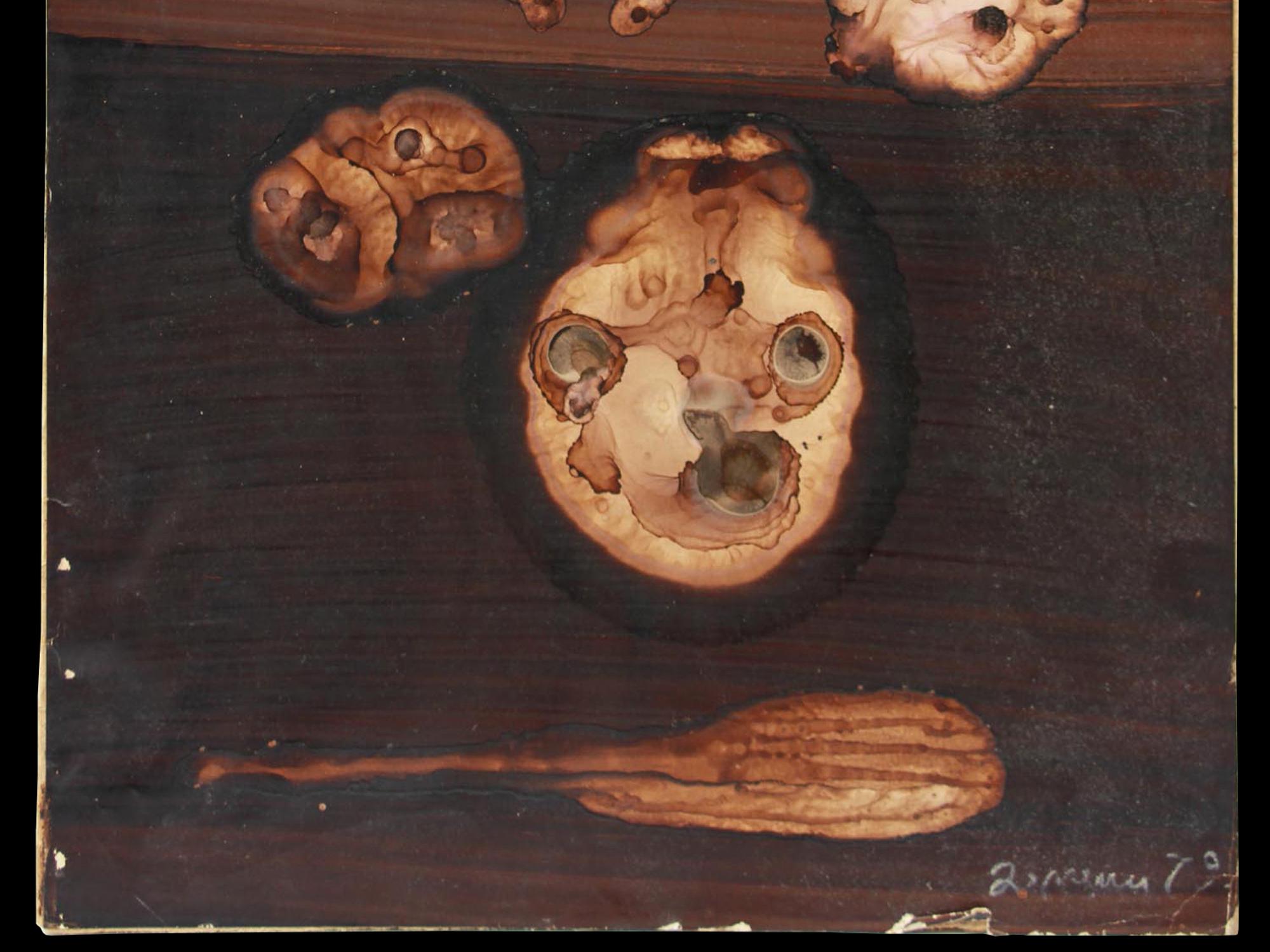 Levan Magalashvili, Abstract Expressionist Painting, Small Minimalist Artwork Dated 1979, Contemporary Art From Georgia USSR