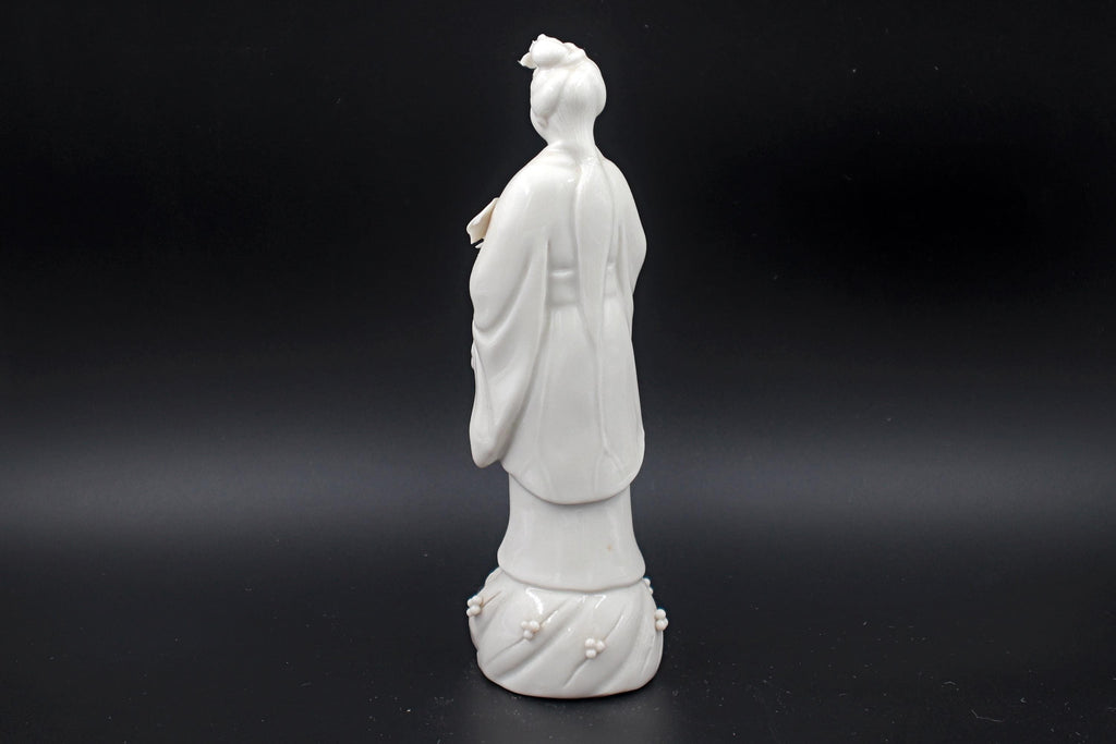 Antique Early 20th Century Dehua, Blanc De Chine Porcelain Statuette Of Guanyin, Female Bodhisattva, Asian Folk Religions, Buddhism Decor