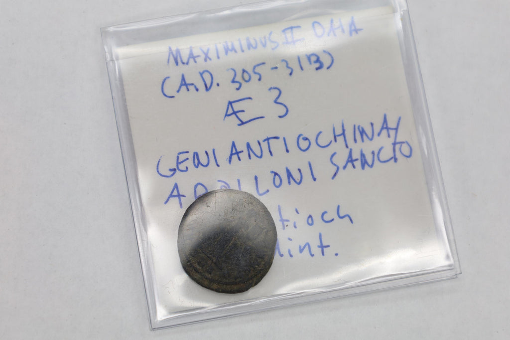 Ancient Roman Bronze Coin, Emperor Maximinus II Daia, Apolloni Sancto, Antioch Mint 4th Century AD, Numismatics And Historical Collectibles
