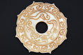 Chinese Round Amulet, Carved Stone Chilong Bi Disc Mythological Animals, Two Sided Round Pendant, Feng Shui, Oriental Asian Accessories