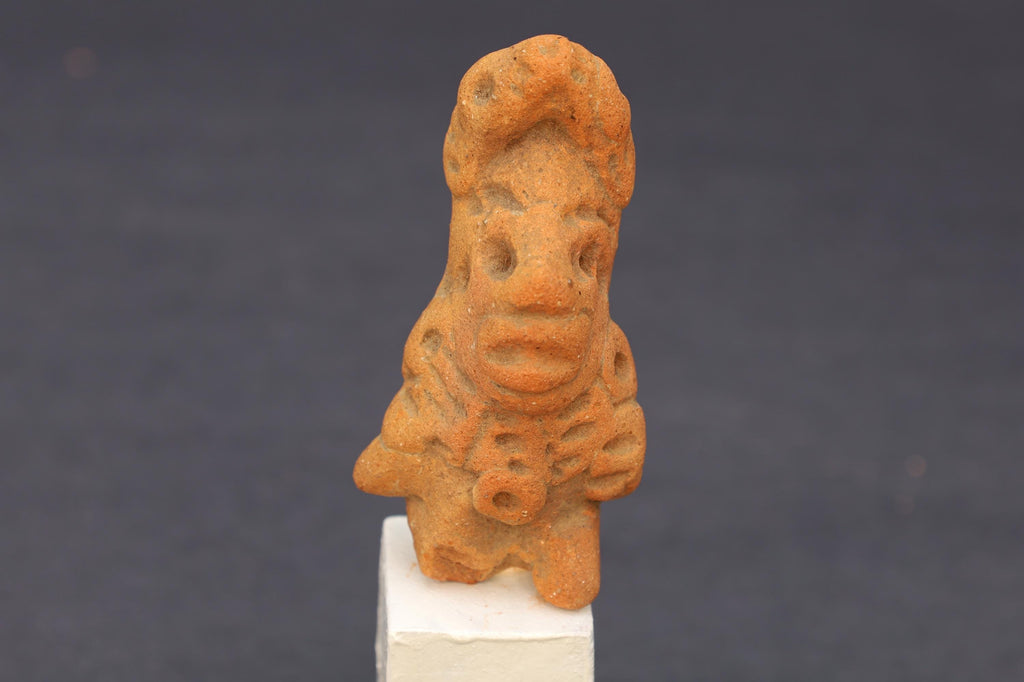 Ancient Pre-Columbian Colima Pottery Standing Figure, Full Body Idol Dated As Circa 250 AD, Western Mexico, Mesoamerica Indigenous Art