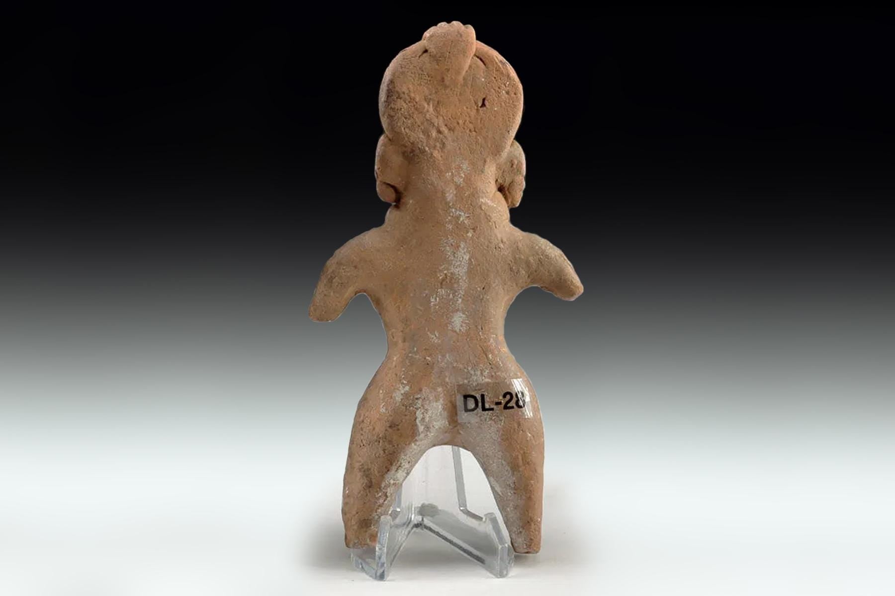 Ancient Pre Columbian Veracruz Pottery Female Standing Figure, Remojadas Type Dated As Between 400 to 600 AD, Eastern Mexico Mesoamerica Art