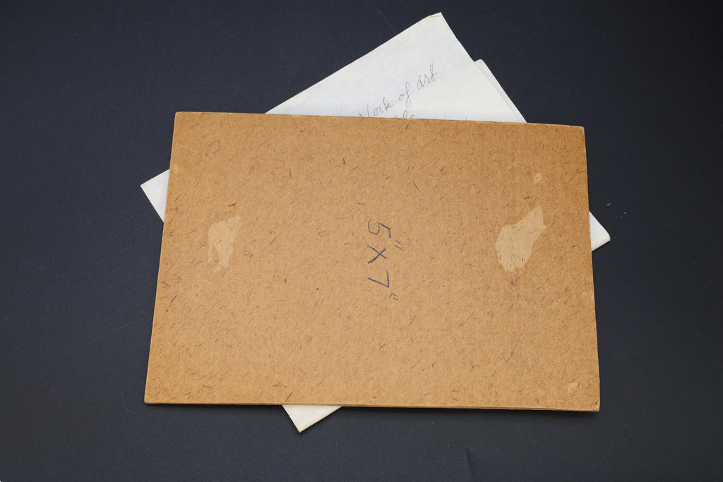 Tahitian Woman in Gauguin, 1980 Artwork By Abe Rothenberg With Explanatory Letter. Embossed Leather, Hand Signed By The Artist
