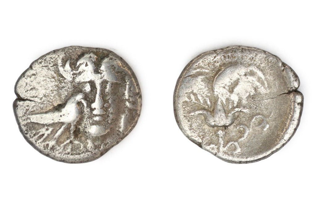 Ancient Greek Silver Coin, Caria, Mylasa, 2nd Century BCE Rhodian Drachm, God Helios And Rose Flower, Numismatics And Historical Antiquities