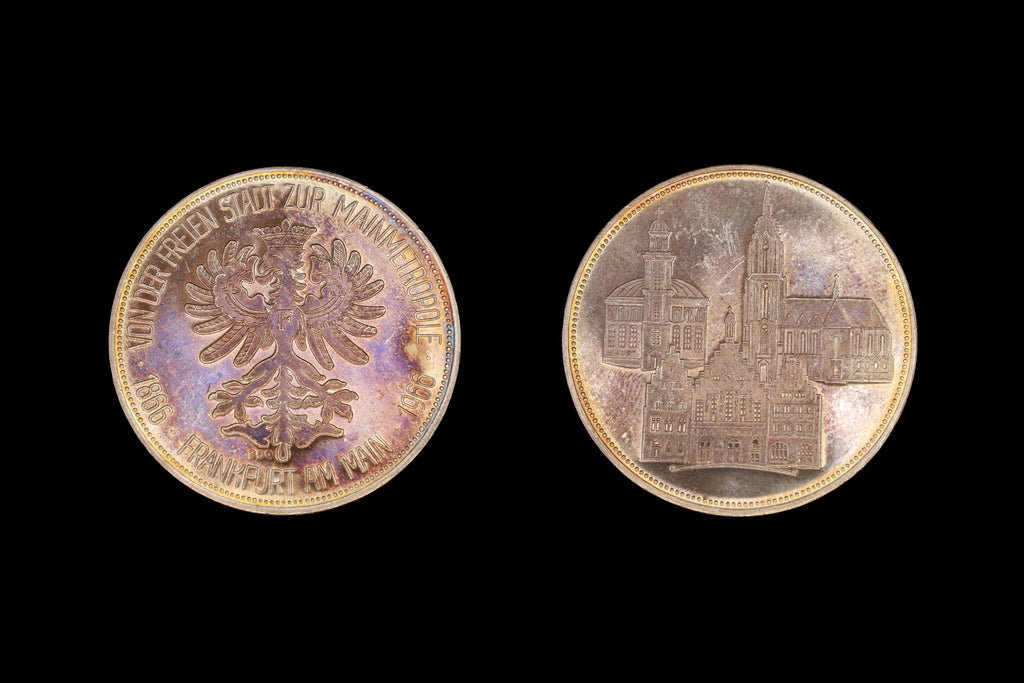 1866 Frankfurt Am Main 1966, A Coin Medal, 900 Silver Grade, Von Der Freien Stadt Zur Mainmetropole, West Germany Mints