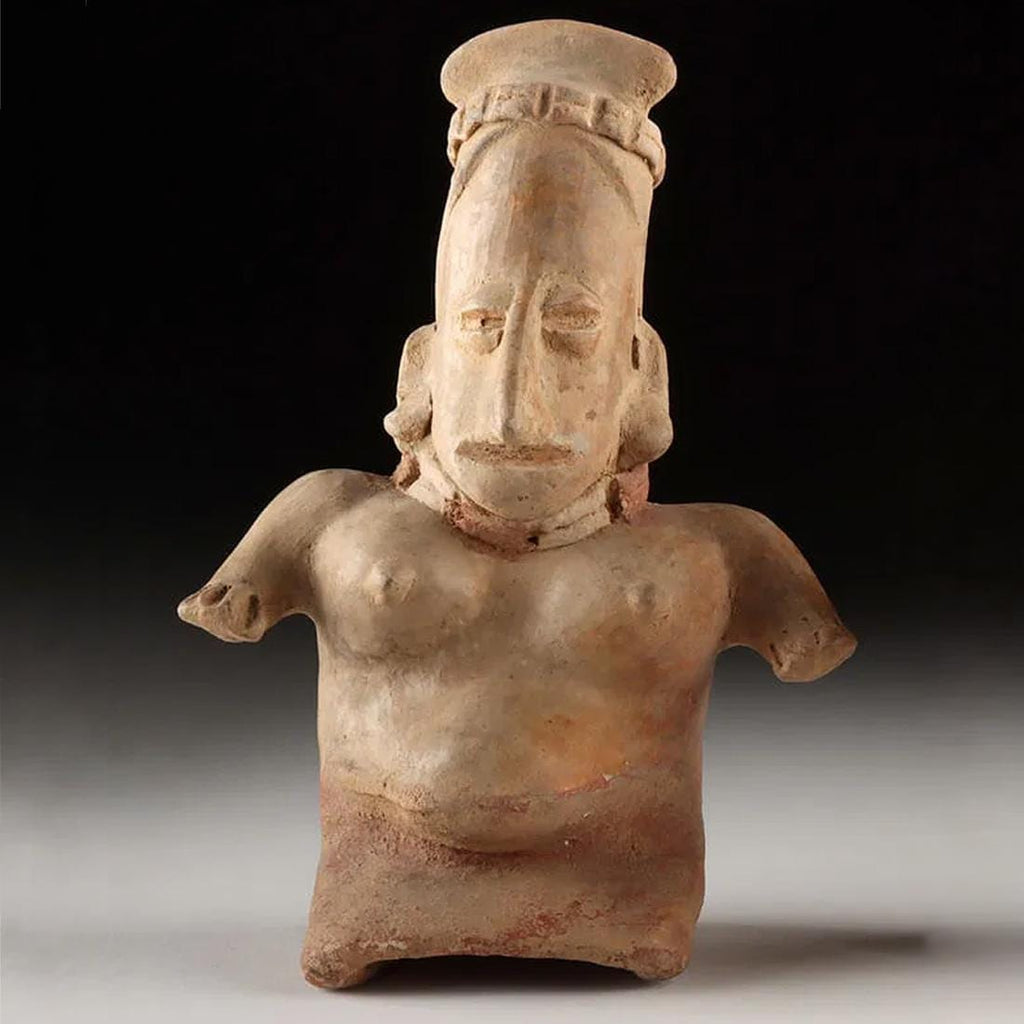 Ancient Ameca Style, Pre-Columbian Ceramic Figure Of A Pregnant Woman. West Mexico, Jalisco Shaft Tomb, Circa 300 BCE To 300 AD Antiquities