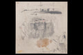 Konstin Vialov, Vintage 1930s Russia, Soviet Union Art, Handmade Sketch Pencil Painting On Thick Paper, Military Warships, Signed On Verso