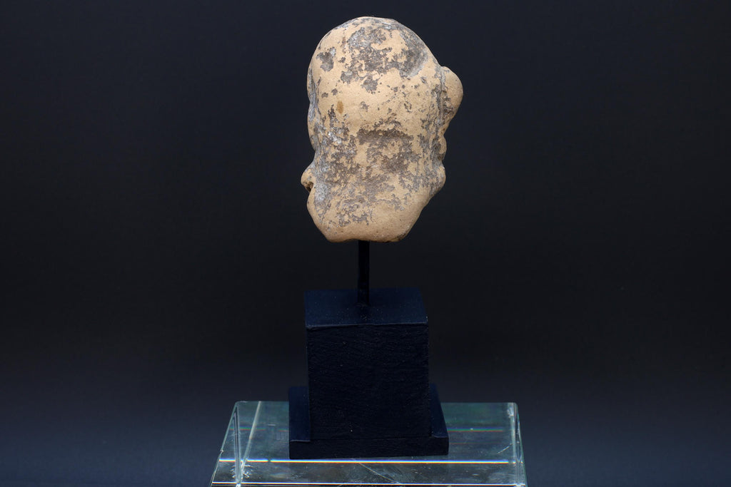 Ancient Huastec Head Figure, Circa 300 AD Panuco River Area Style, Veracruz Pre-Columbian Ceramic Idol Figure Head, PreHispanic Mexico