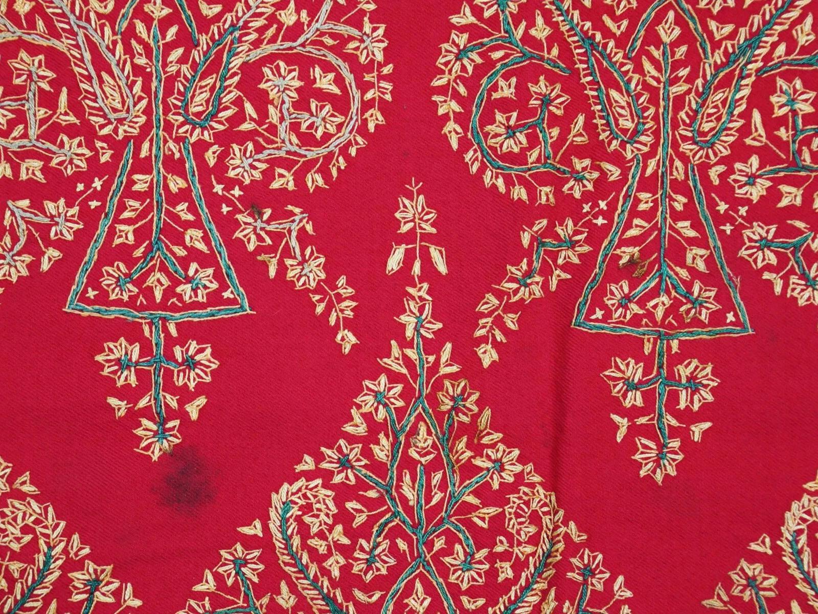 An Antique Early 20th Century, Probably Kerman Or Baluchistan, A Hand Woven And Embroidered Cotton Textile Blanket Or Large Shawl