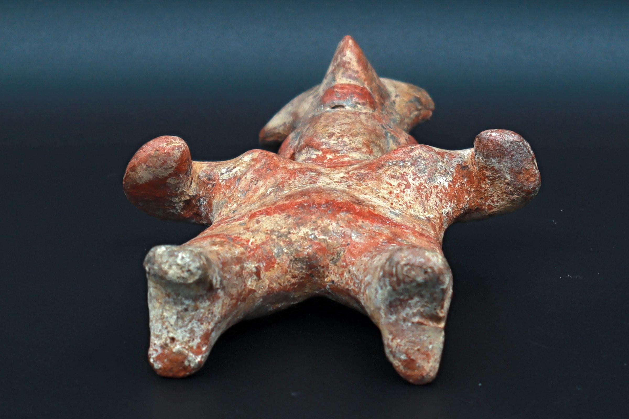 Ancient Pre Columbian Nayarit Pottery Art, Full Body Female Figure, Chinesco Type 300 BCE to 300 AD, West Mexico, Mesoamerican Burial Idol