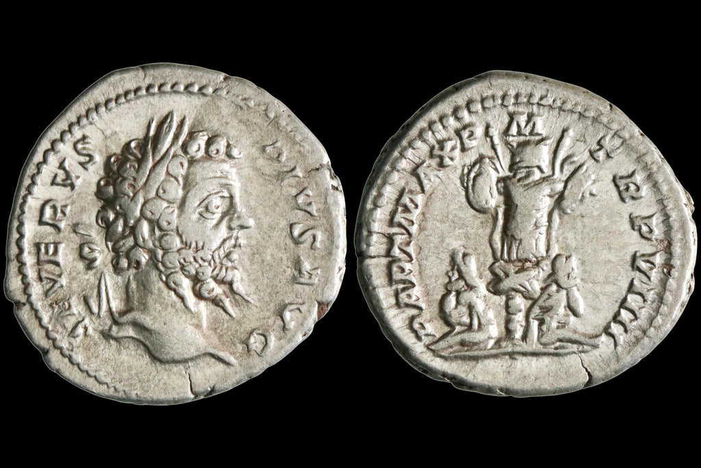Ancient Roman Empire, 3rd Century AD, A Silver Denarius Coin. Emperor Septimius Severus Numismatics And Historical Antiquities Collectibles