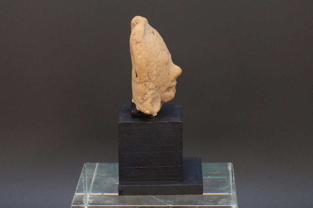 Ancient Huastec Head Of Dignitary Figure, Circa 500 AD Panuco River Area Style, Veracruz Pre-Columbian Ceramic Idol Head, Prehispanic Mexico