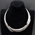 Yaacov Heller, Brutalist Necklace, Fine Sterling Silver, Israel Mid Century Jewelry Art, Retro Fashion Accessories, Choker