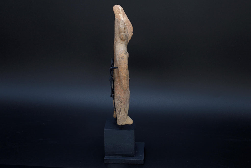 Ancient Pre Columbian Colima Pottery Standing Female Figure, Full Body Idol Dated As Between 100BC To 250AD, Western Mexico, Mesoamerica Art