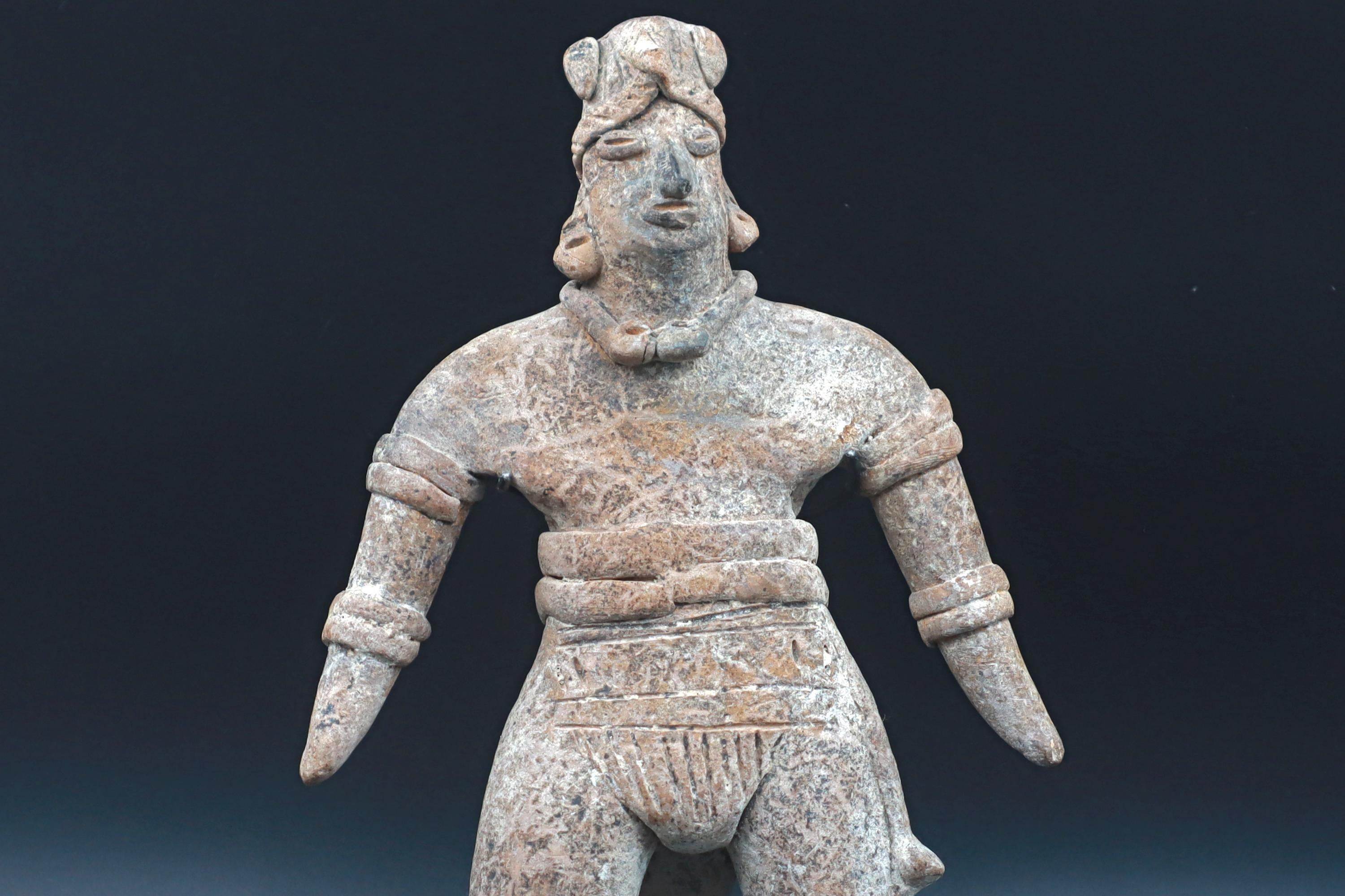 Ancient Pre Columbian Colima Pottery Standing Female Figure, Full Body Idol Dated As Between 100BC To 250AD, Western Mexico, Mesoamerica Art