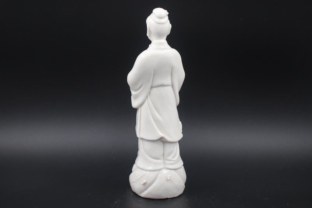 Antique Early 20th Century Dehua, Blanc De Chine Porcelain Statuette Of Guanyin, Female Bodhisattva, Asian Folk Religions, Buddhism Decor