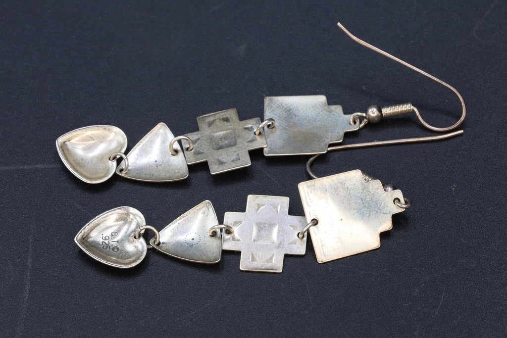 Casas Pueblo Earrings, Long Dangle Earrings With Figural Design, Native American Inspired Jewelry, Tribal Southwestern Americana Accessories