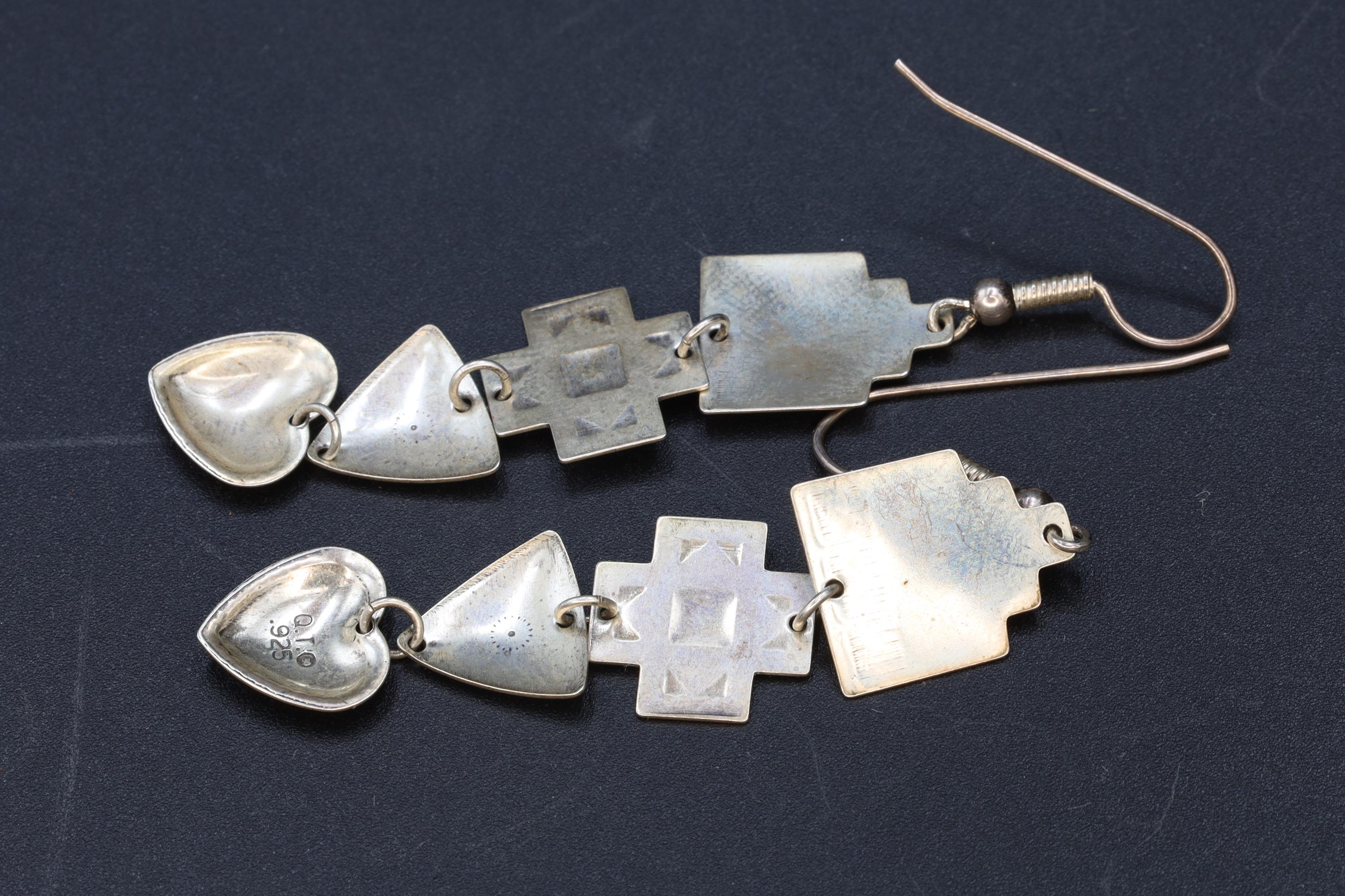 Casas Pueblo Earrings, Long Dangle Earrings With Figural Design, Native American Inspired Jewelry, Tribal Southwestern Americana Accessories