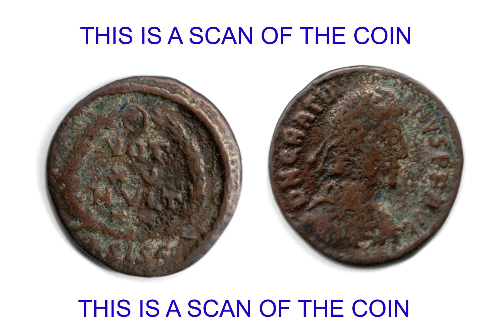 Gratian Emperor Bronze Coin With Whreat, Siscia Mint, Nummus Solidus, Ancient Rome Circa 367 AD, Numismatics And Historical Collectibles