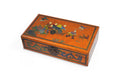 Antique Early 20th Century, Chinese Republic Period, Lacquered Wooden Jewelry Box Adorned With Good Luck Children Figures On The Cover