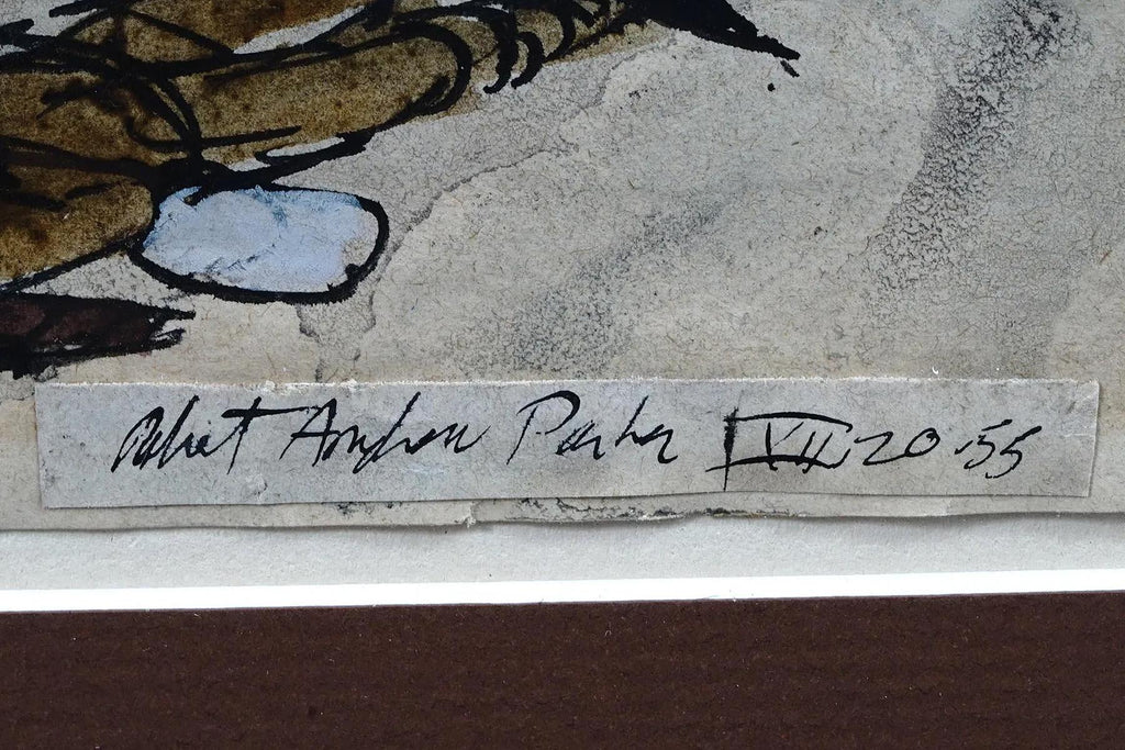 Watercolor And Ink On Paper Painting By Robert Andrew Parker, Battle Of The Bulgarian And British Armies On A Seashore Landscape