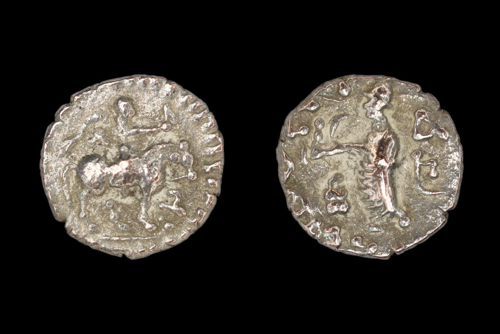 Ancient Hellenistic Central Asia, Small Drachm 1st Century BCE, Indo Scythian Coin Of Kingdom Azes I. Numismatics, Collectibles, Antiquities