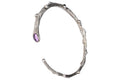 Vintage Michael Aram Cuff Bracelet, The Enchanted Forest Collection, 925 Sterling Silver With Purple Amethyst And Clear Diamond