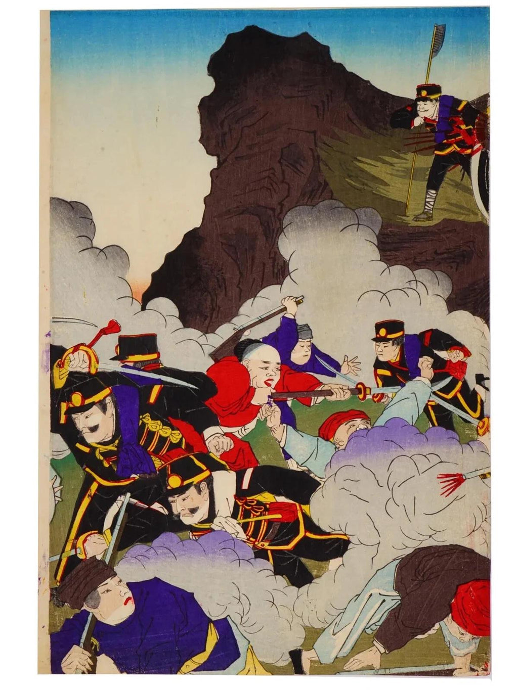 Ukiyoe, Original 1894 Imperial Meiji Era Senso-e Military Woodblock Triptych Prints, Asian Oriental Art, The First Sino And Japanese War