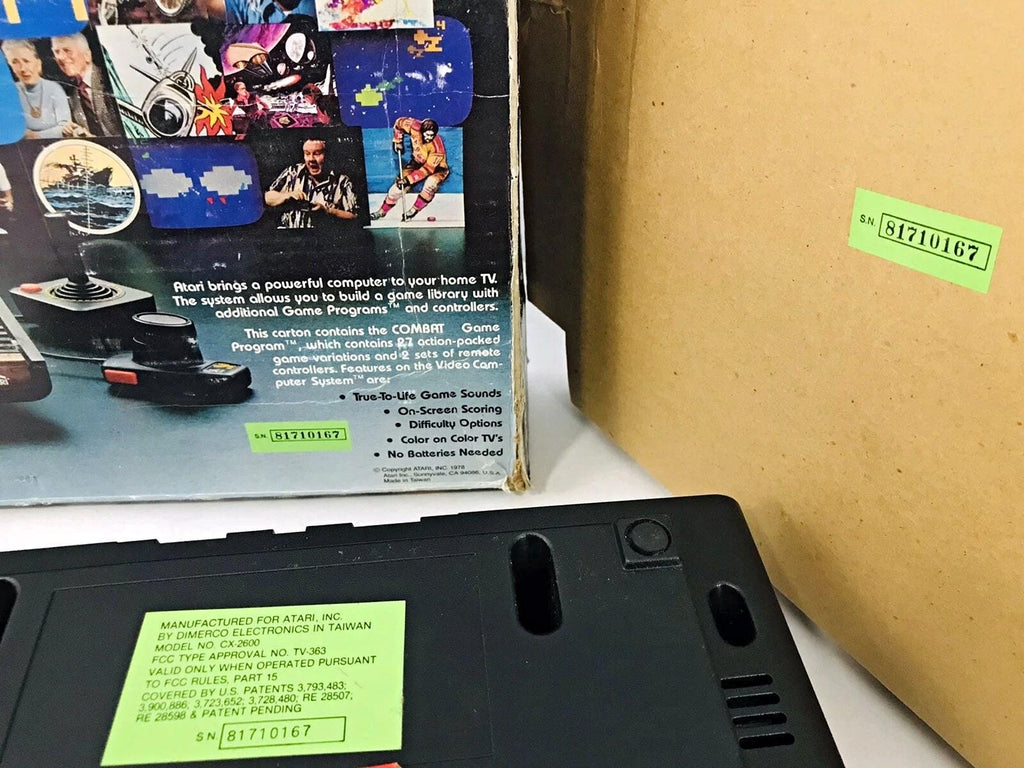Atari 2600 Video Game, A 1978 Atari, 6 Switch Console In Original Box With Matching Serial Numbers 81710167. Working, Model No CX-2600