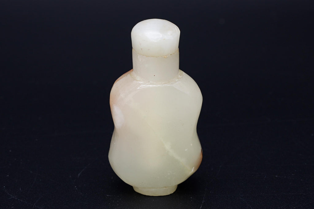 Vintage Early 20th Century Snuff Bottle, Hand Carved Agate Stone, Small Perfume Bottle. Asian Oriental Arts Tobacciana Collectibles