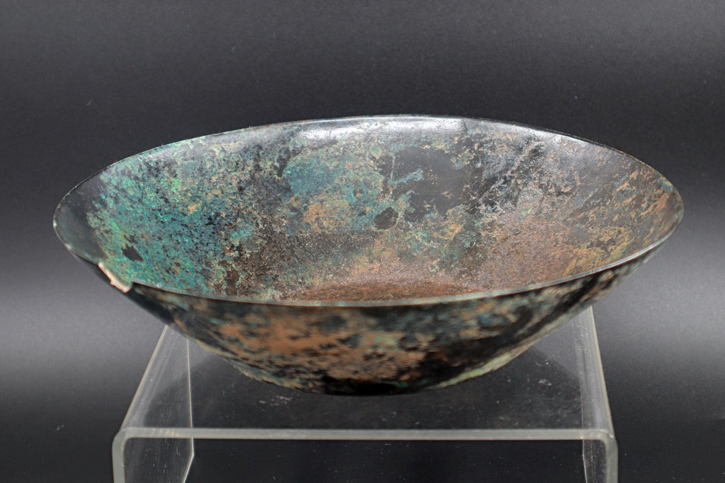 Ancient Near East, Sasanian Empire, Dated As Between The 3rd To 7th Century CE. A Simple Manufacture Bronze Bowl Or Phiale, Antiquities Art