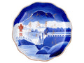 Antique 19th Century Meiji Japan Bowl, An Imari Arita Plate With Calligraphy And Nautical Theme, Porcelain, Blue And White