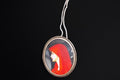 Saint Fabiola Of Rome, Antique 800 Silver Brooch Pin With A Hand Painted Religious Icon Medallon, Italy 925 Silver Cable Chain Jewelry