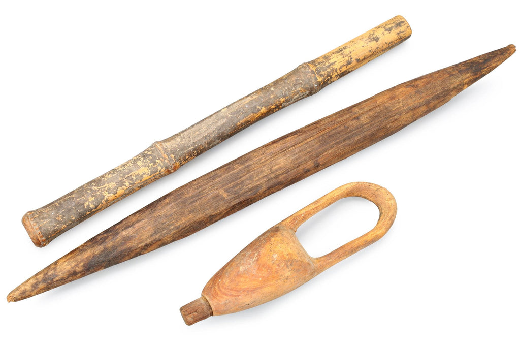 Antique Late 19th Century African Wooden Looms Weaving Tools, Sub Sahara Desert Area, Sahel Cultures, West Africa Colonial States 1890s