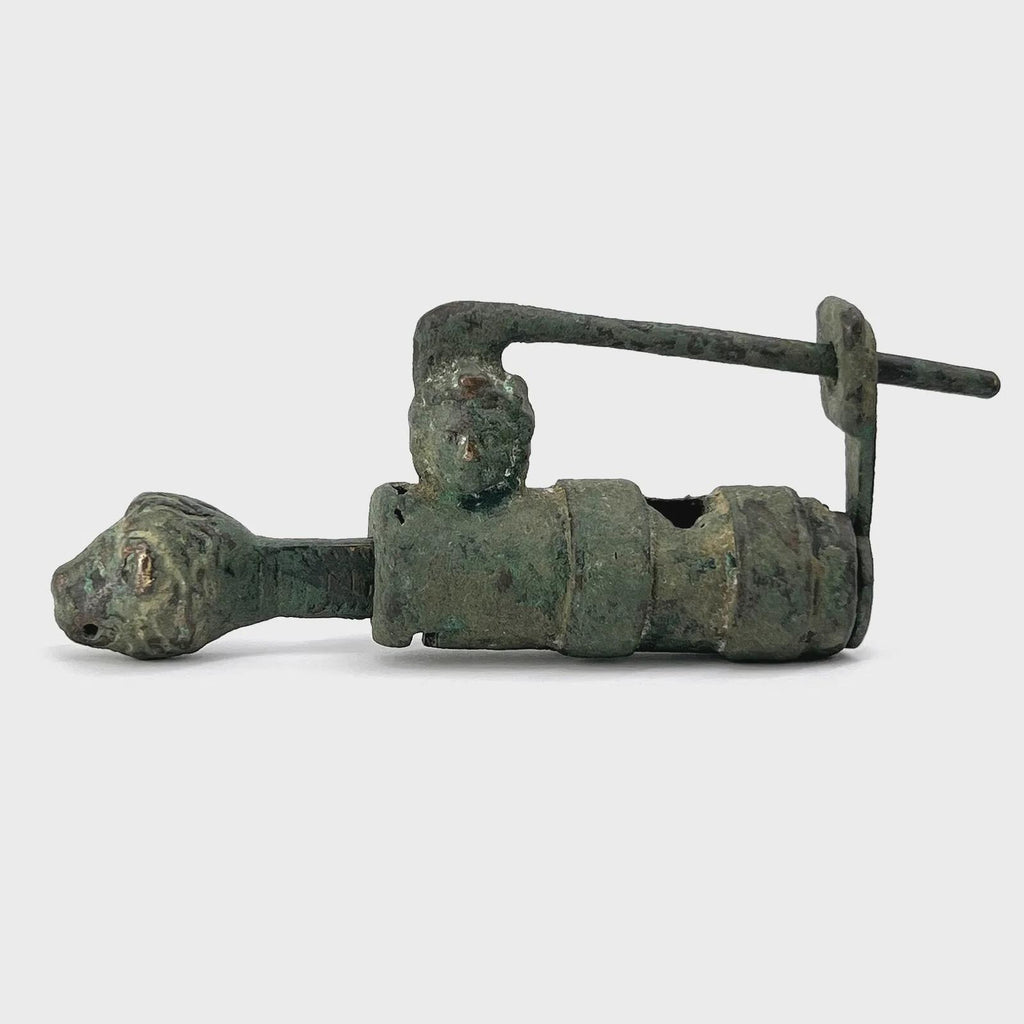 Extremely RARE, Roman Empire Bronze Barrel Padlock Functioning With The Original Key, Dated Between 2nd To 4th Century AD, Ancient Rome