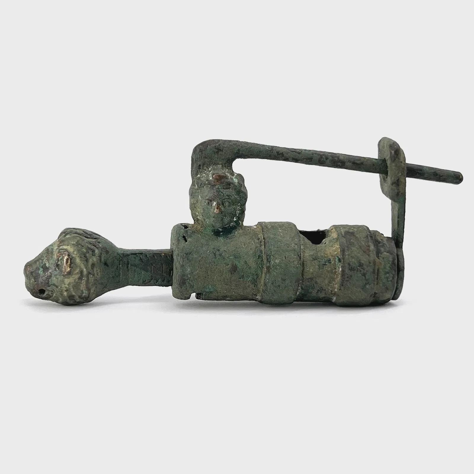 Extremely RARE, Roman Empire Bronze Barrel Padlock Functioning With The Original Key, Dated Between 2nd To 4th Century AD, Ancient Rome