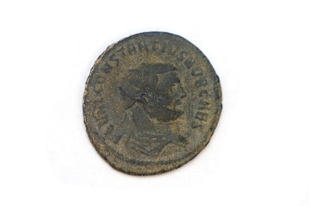 Ancient Roman Empire Bronze Coin, Emperor Constantius I Concordia Militum, 3rd Century AD, Numismatics Historical Collectibles