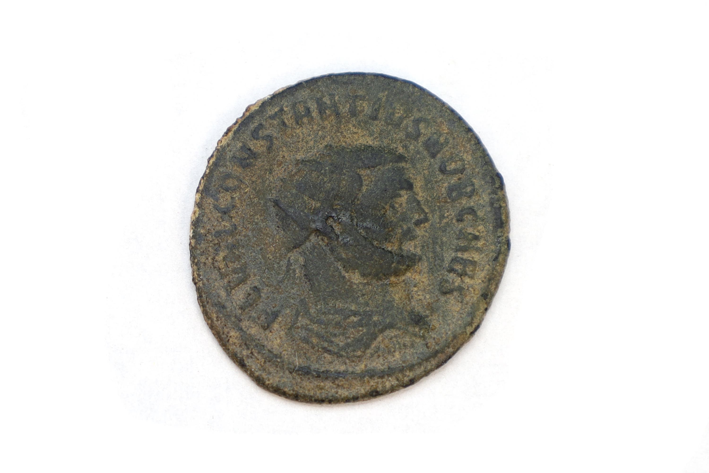 Ancient Roman Empire Bronze Coin, Emperor Constantius I Concordia Militum, 3rd Century AD, Numismatics Historical Collectibles