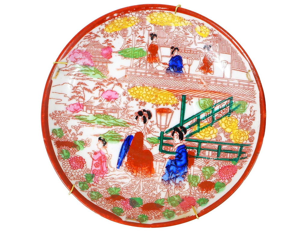 Group of 20 Twenty Kutani Saucer Dish Plates For Decoration, Japan Mid Century Porcelain Exports, Hand Painted Oriental Art