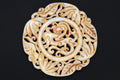 Chinese Round Amulet, Carved Stone BI DISC Mythological Animals, Two Sided Round Pendant With Dragon, Feng Shui, Oriental Asian Accessories