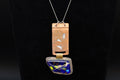 Handmade Brutalist Pendant Necklace, Dichronic Glass, 925 Sterling Silver And Copper, California USA Modernist Fashion Accessories Jewelry