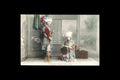Uncirculated Postcard From Japan, Early 20th Century Hand Colored Postal Memorabilia, OkikuSan And AyameSan House Cleaning, Late Meiji