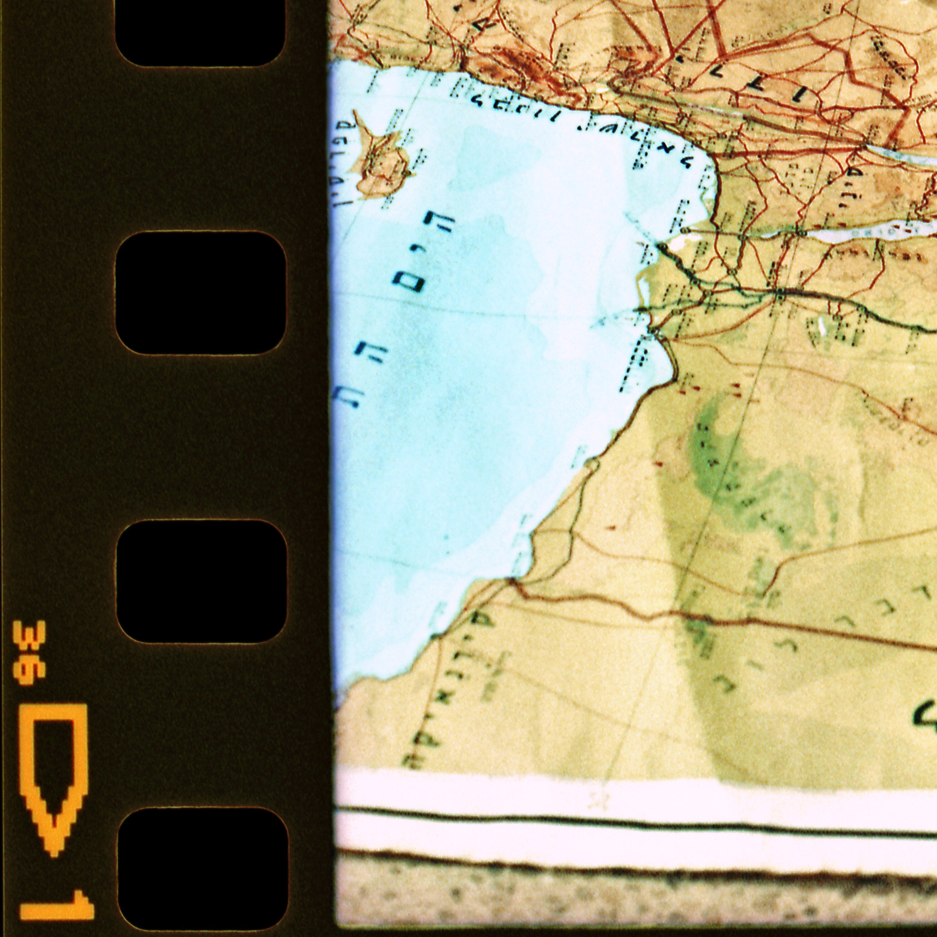 Road Maps Far From Paradise, Ein Hod Haifa Israel, Contemporary Analogue Photography Art, Expired Damaged 35mm Film, Man Male Nude Bodyscape